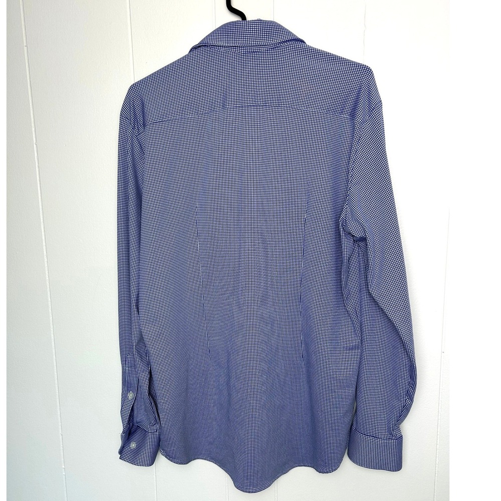 Mizzen+Main Button Down Mens L Blue Gingham Spinnaker‎ Trim Fit Performance - Picture 2 of 8